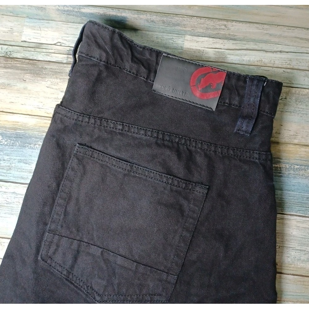 VTG Ecko Unltd Denim DIV RAW 72 Mens Relaxed Fit Size 40 Black Shorts